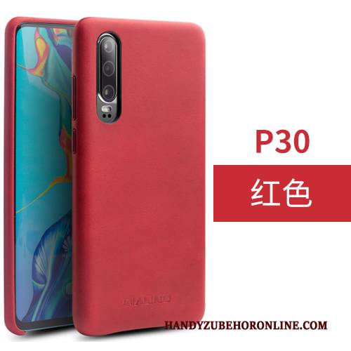 Hülle Huawei P30 Schutz Hintere Abdeckung Schwarz, Case Huawei P30 Leder Business Handyhüllen