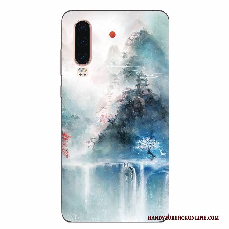 Hülle Huawei P30 Schutz Kunst Wind, Case Huawei P30 Weiche Persönlichkeit Handyhüllen