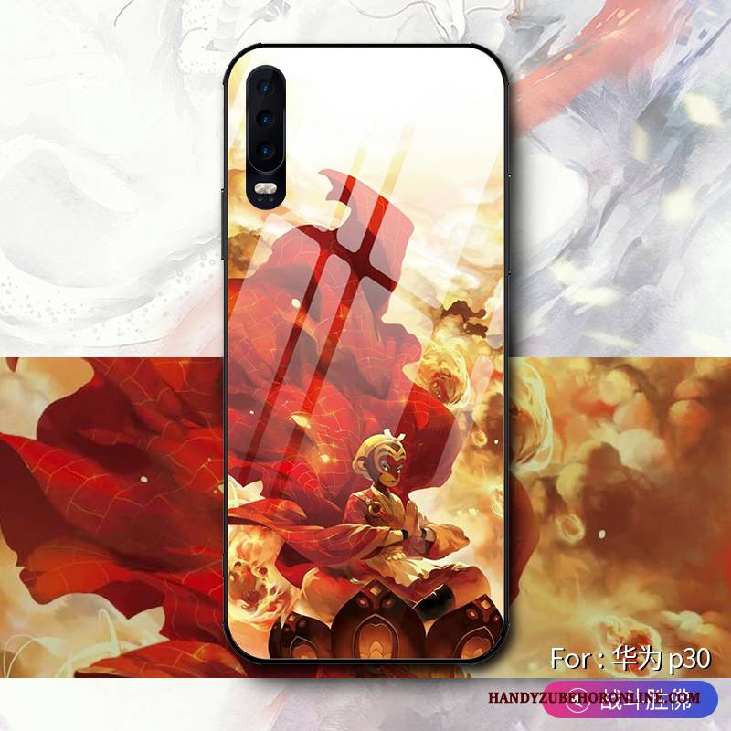 Hülle Huawei P30 Silikon Neu Chinesische Art, Case Huawei P30 Taschen Schwer Glas