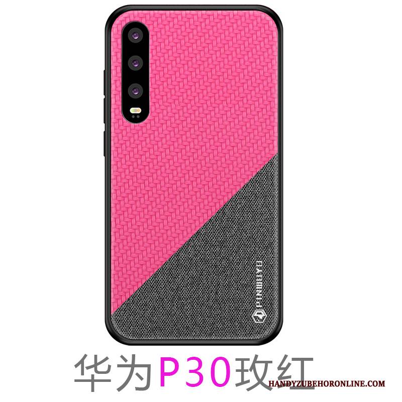 Hülle Huawei P30 Silikon Nubuck High-end, Case Huawei P30 Schutz Liebhaber Rot