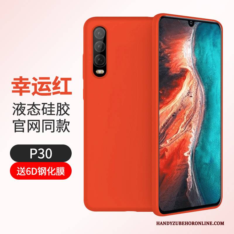 Hülle Huawei P30 Silikon Nubuck High-end, Case Huawei P30 Taschen Angepasst Dunkelblau