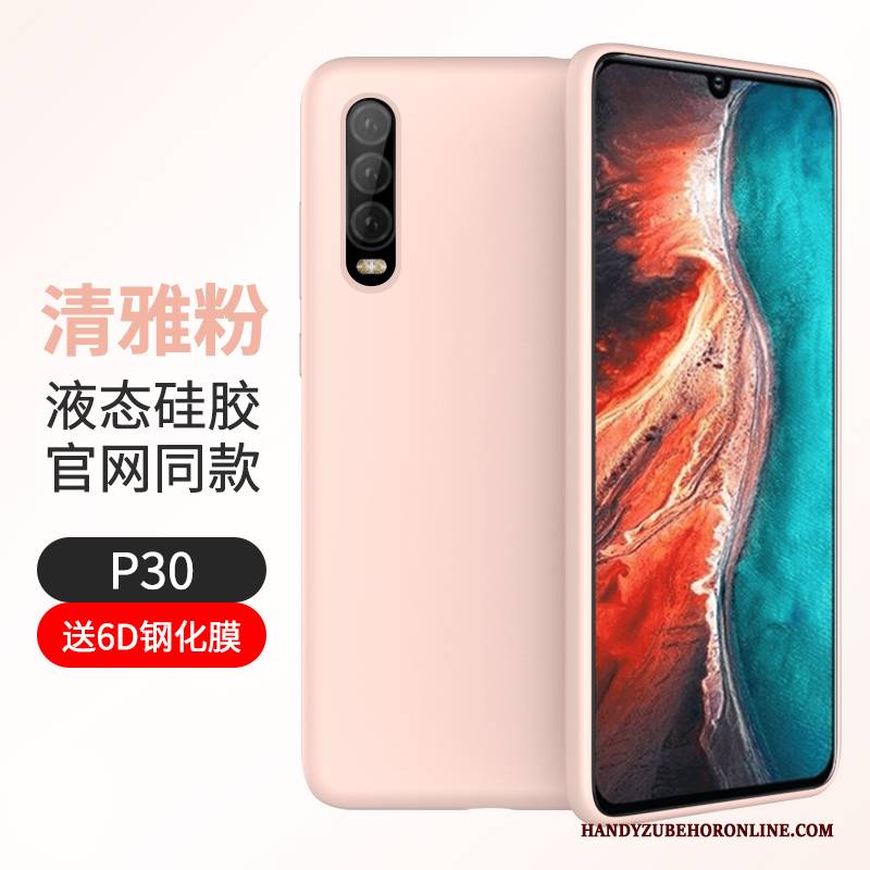 Hülle Huawei P30 Silikon Nubuck High-end, Case Huawei P30 Taschen Angepasst Dunkelblau