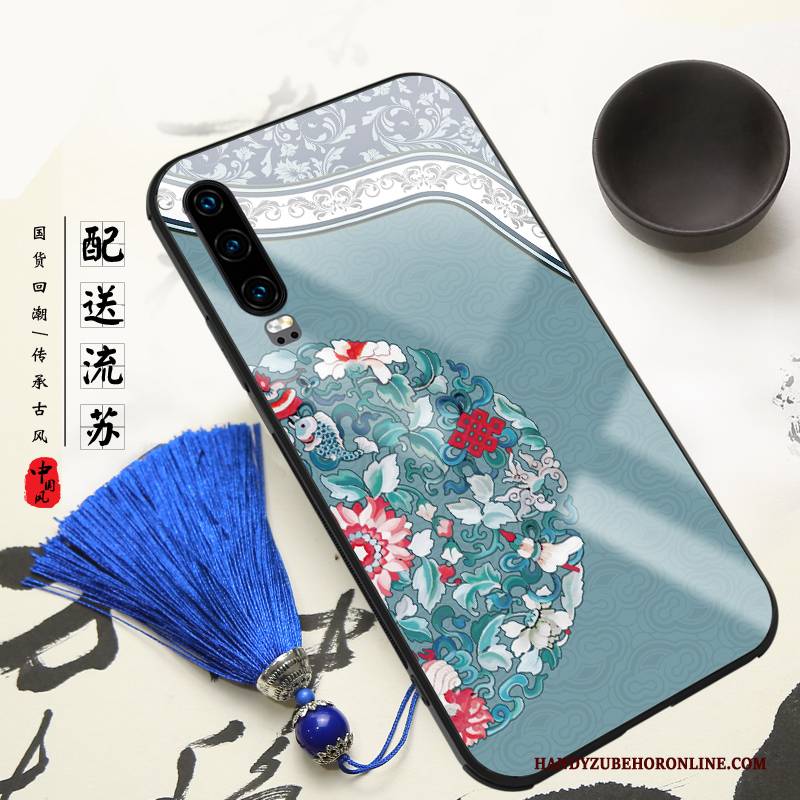 Hülle Huawei P30 Taschen Anti-sturz Handyhüllen, Case Huawei P30 Halterung Hängende Verzierungen Chinesische Art