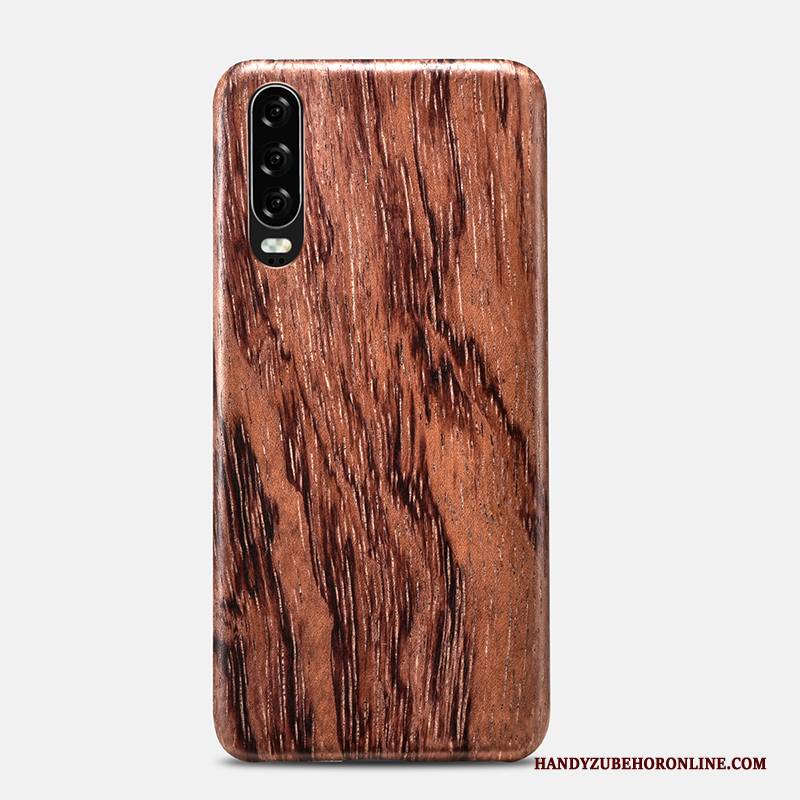 Hülle Huawei P30 Taschen Trendmarke Nubuck, Case Huawei P30 Aus Holz Persönlichkeit Blumen