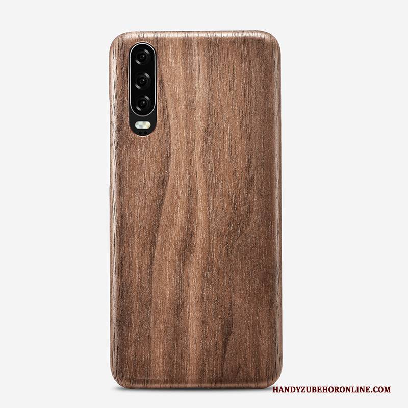 Hülle Huawei P30 Taschen Trendmarke Nubuck, Case Huawei P30 Aus Holz Persönlichkeit Blumen