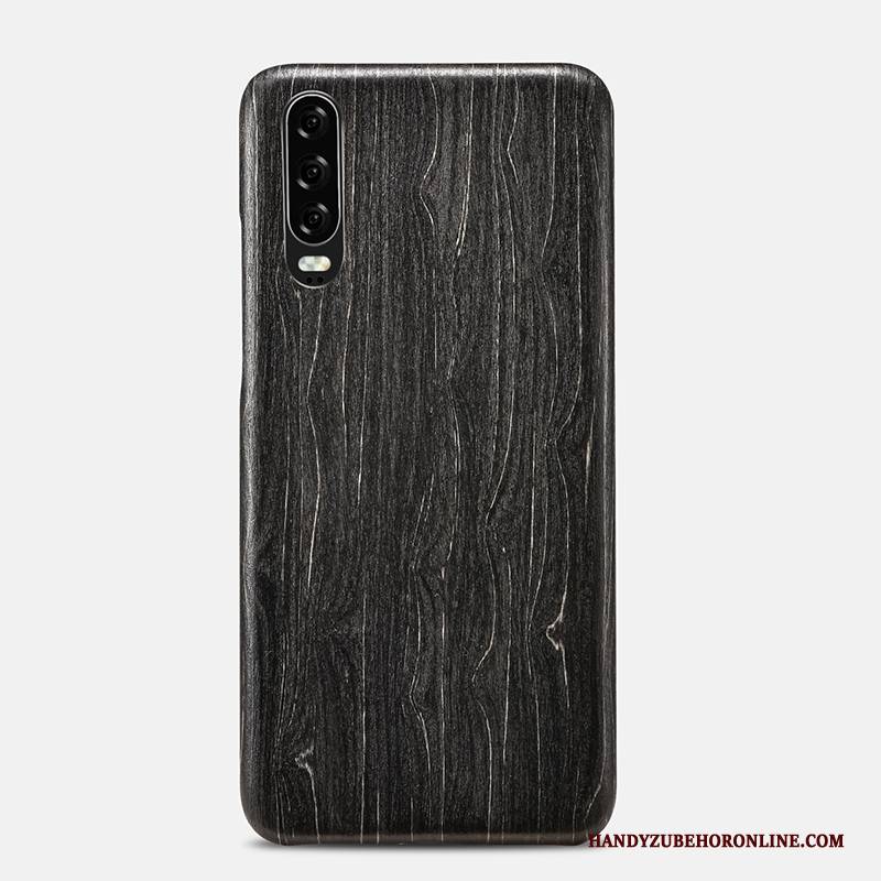 Hülle Huawei P30 Taschen Trendmarke Nubuck, Case Huawei P30 Aus Holz Persönlichkeit Blumen