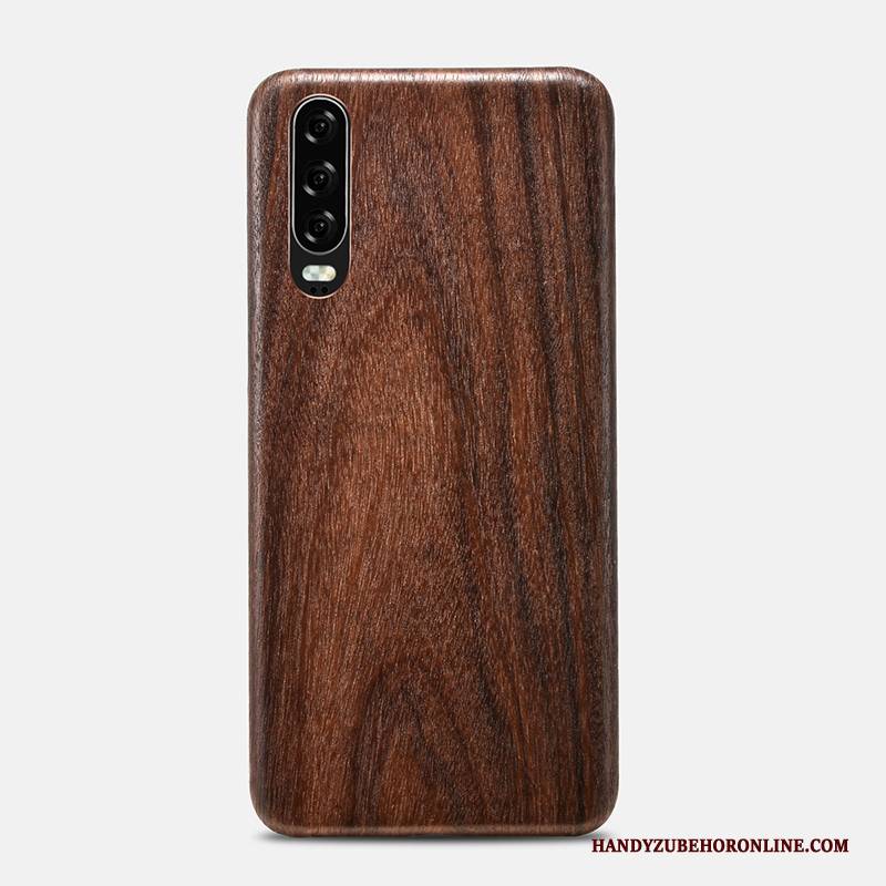 Hülle Huawei P30 Taschen Trendmarke Nubuck, Case Huawei P30 Aus Holz Persönlichkeit Blumen