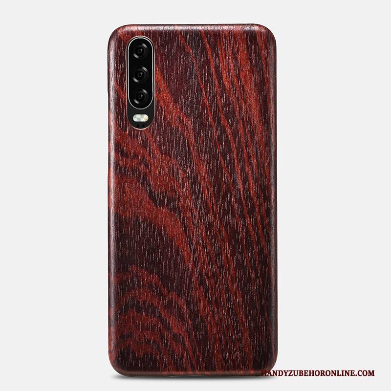 Hülle Huawei P30 Taschen Trendmarke Nubuck, Case Huawei P30 Aus Holz Persönlichkeit Blumen