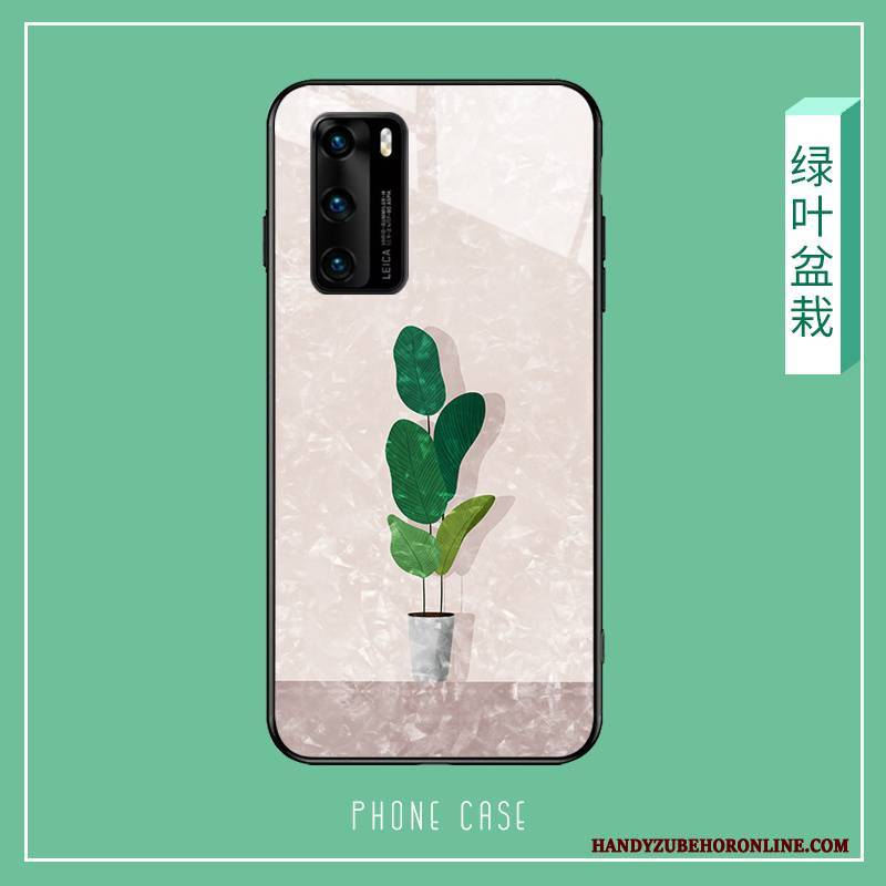 Hülle Huawei P40 Karikatur Frisch Schlank, Case Huawei P40 Silikon Rosa Glas