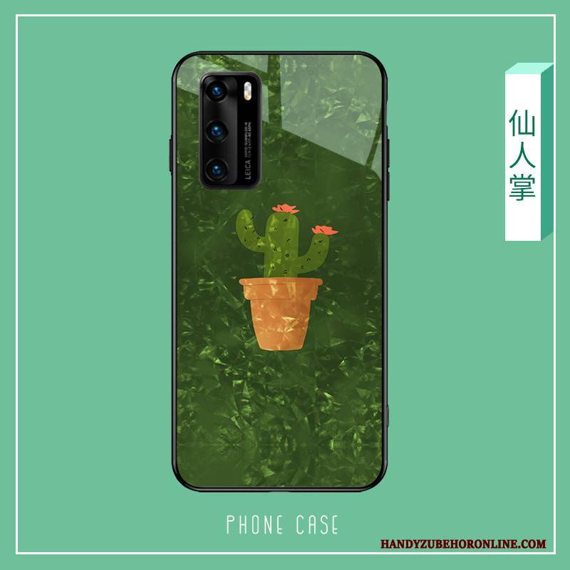 Hülle Huawei P40 Karikatur Frisch Schlank, Case Huawei P40 Silikon Rosa Glas