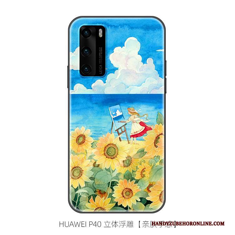 Hülle Huawei P40 Kreativ Nette Anti-sturz, Case Huawei P40 Taschen Nubuck Mini