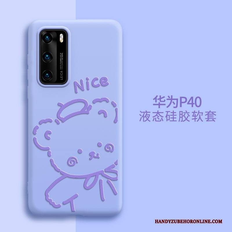 Hülle Huawei P40 Kreativ Persönlichkeit Schlank, Case Huawei P40 Karikatur Trend Lila