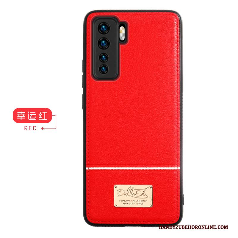 Hülle Huawei P40 Lite 5g Schutz Unsichtbar An Bord, Case Huawei P40 Lite 5g Taschen Rot Magnetismus