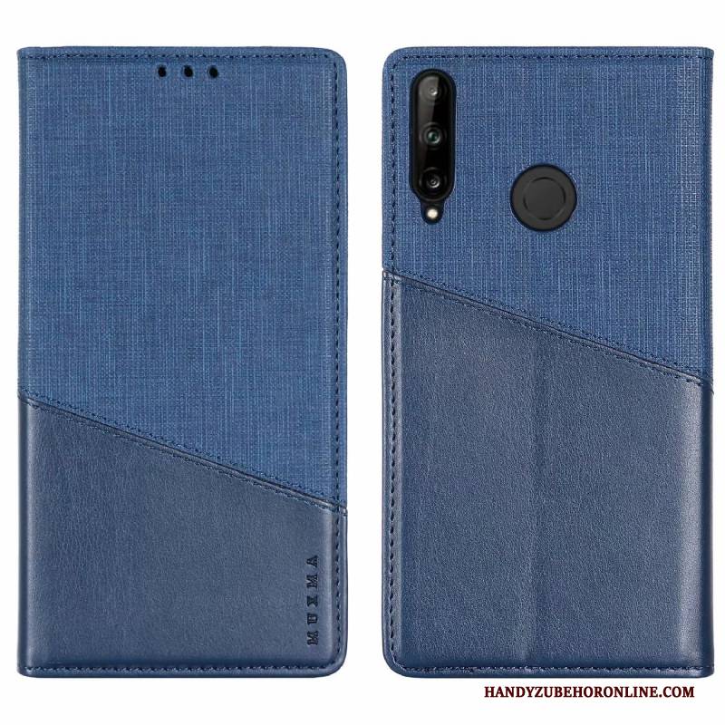 Hülle Huawei P40 Lite E Folio Handyhüllen Blau, Case Huawei P40 Lite E Geldbörse