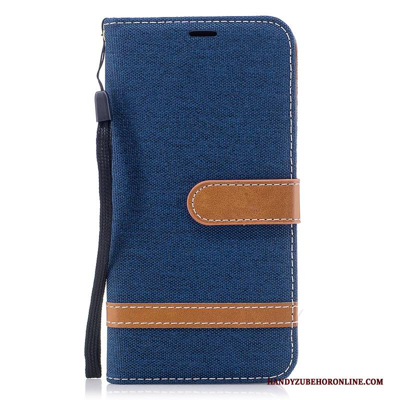 Hülle Huawei P40 Lite E Geldbörse Denim Handyhüllen, Case Huawei P40 Lite E Folio Grau