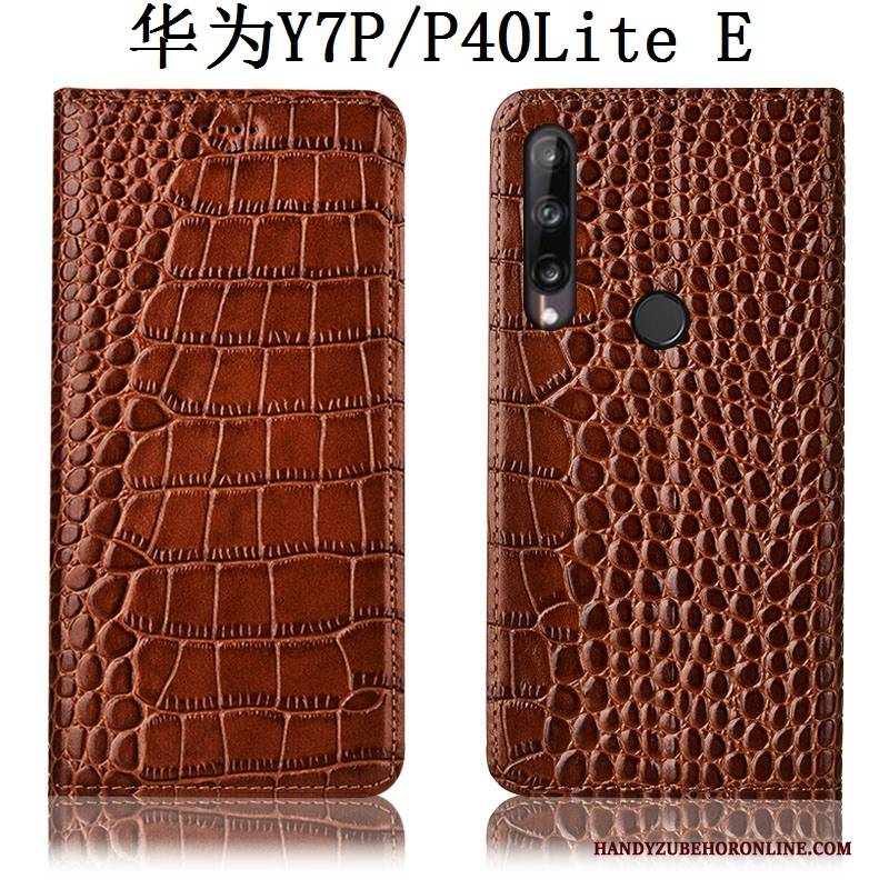 Hülle Huawei P40 Lite E Taschen Anti-sturz Handyhüllen, Case Huawei P40 Lite E Folio Krokodilmuster Rot