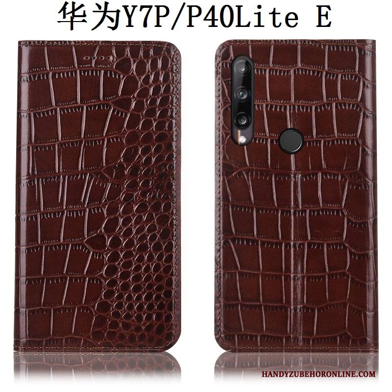 Hülle Huawei P40 Lite E Taschen Anti-sturz Handyhüllen, Case Huawei P40 Lite E Folio Krokodilmuster Rot