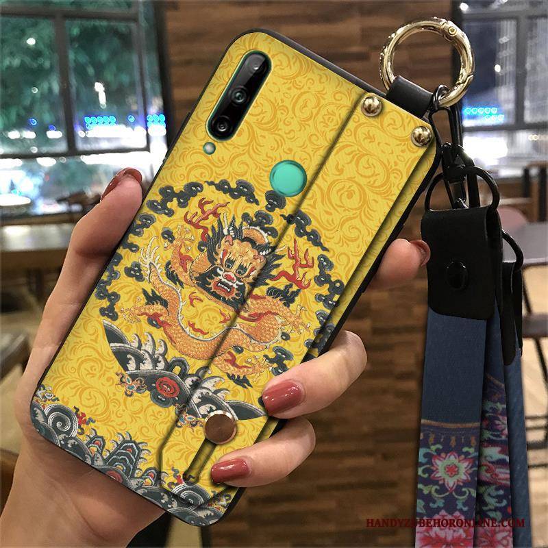 Hülle Huawei P40 Lite E Weiche Chinesische Art Gelb, Case Huawei P40 Lite E Halterung Wind Trend