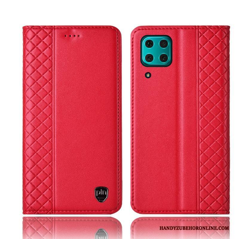 Hülle Huawei P40 Lite Leder Handyhüllen Anti-sturz, Case Huawei P40 Lite Folio Gelb