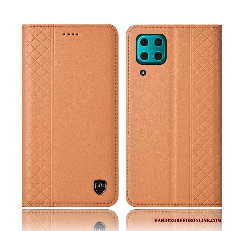 Hülle Huawei P40 Lite Leder Handyhüllen Anti-sturz, Case Huawei P40 Lite Folio Gelb