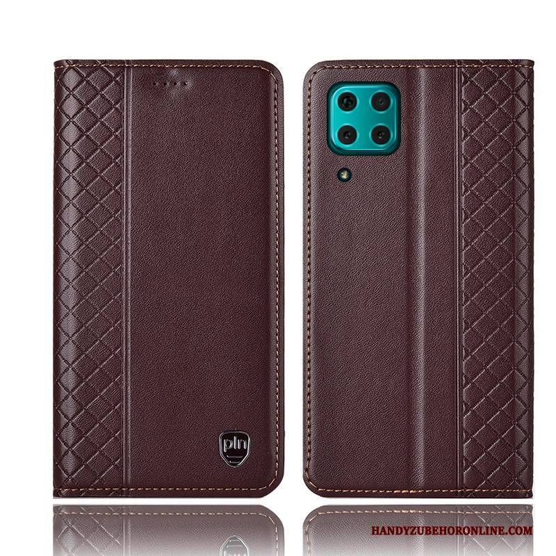 Hülle Huawei P40 Lite Leder Handyhüllen Anti-sturz, Case Huawei P40 Lite Folio Gelb