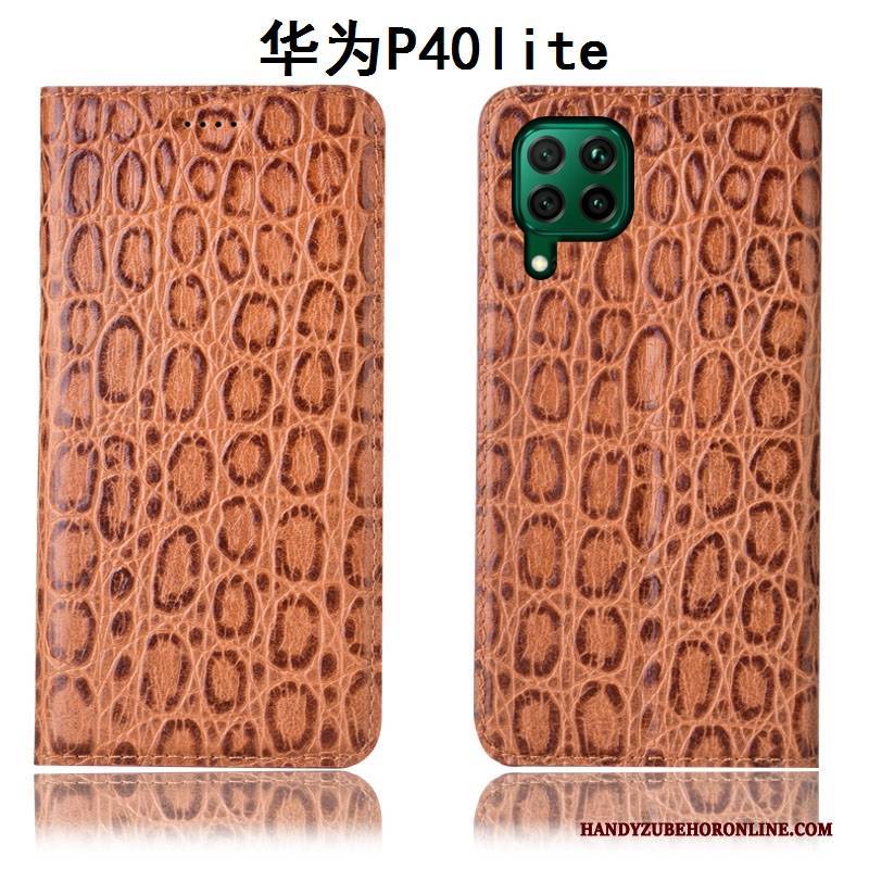 Hülle Huawei P40 Lite Lederhülle Anti-sturz Rot, Case Huawei P40 Lite Taschen Handyhüllen