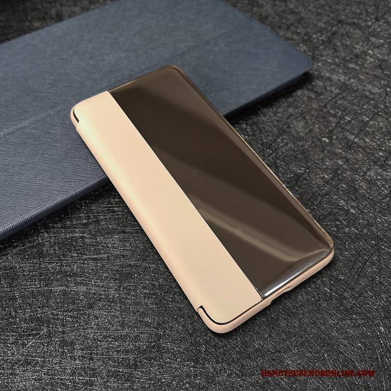 Hülle Huawei P40 Lite Lederhülle Handyhüllen Windows, Case Huawei P40 Lite Schutz Gold Anti-sturz