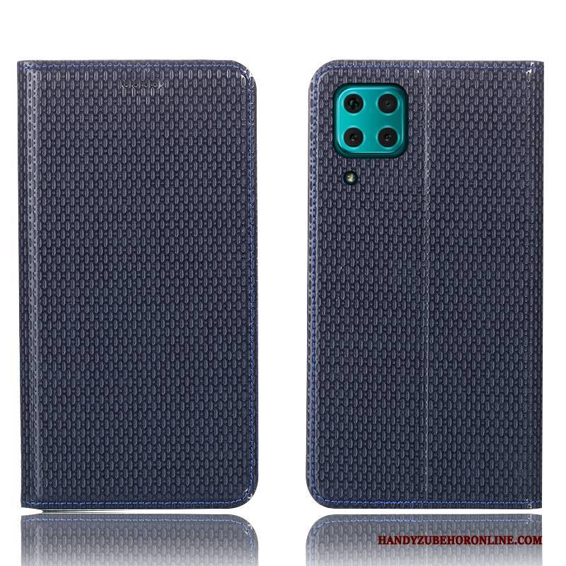 Hülle Huawei P40 Lite Lederhülle Muster Handyhüllen, Case Huawei P40 Lite Folio Schwarz