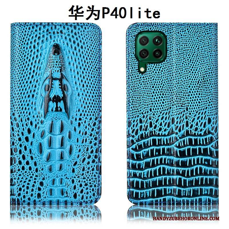 Hülle Huawei P40 Lite Schutz Gelb Handyhüllen, Case Huawei P40 Lite Lederhülle