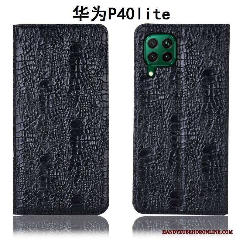 Hülle Huawei P40 Lite Schutz Handyhüllen Blau, Case Huawei P40 Lite Lederhülle