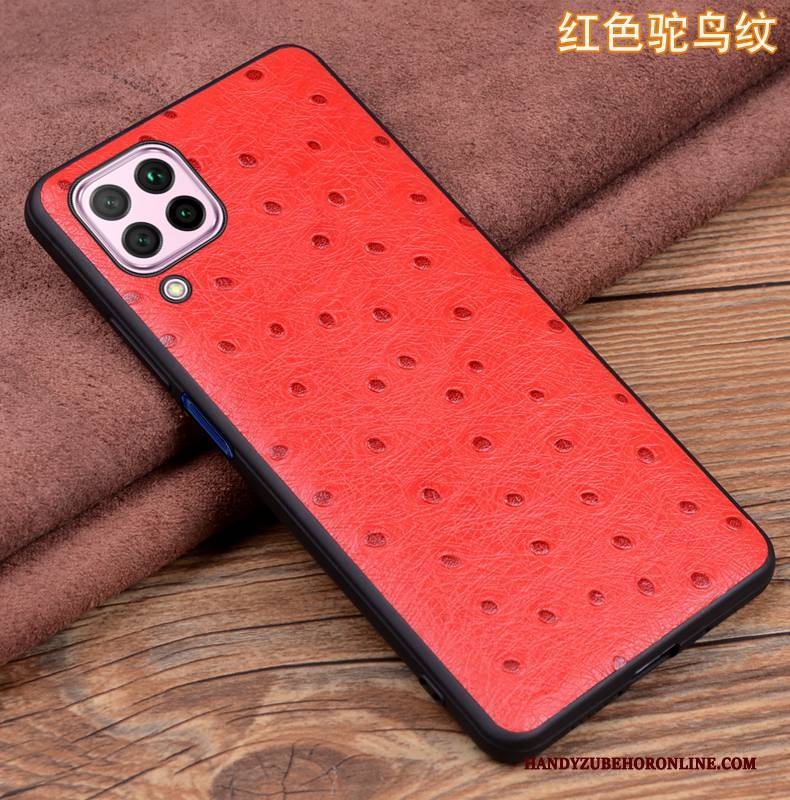 Hülle Huawei P40 Lite Taschen Angepasst Jugend, Case Huawei P40 Lite Lederhülle Business Netto Rot