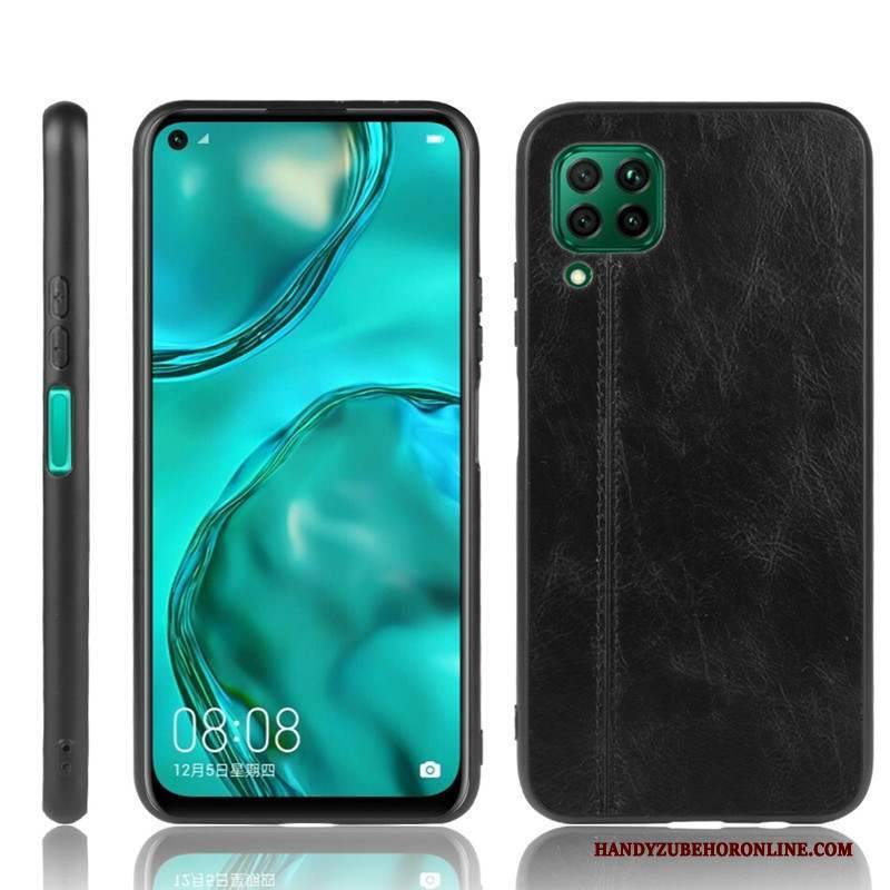 Hülle Huawei P40 Lite Taschen Blau Einfach, Case Huawei P40 Lite Schutz Handyhüllen