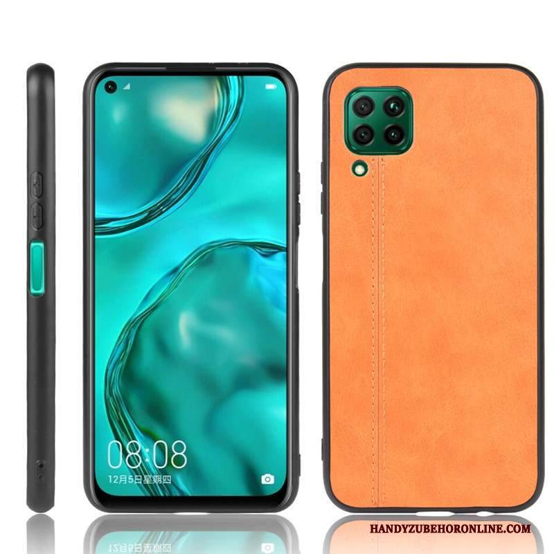 Hülle Huawei P40 Lite Taschen Blau Einfach, Case Huawei P40 Lite Schutz Handyhüllen