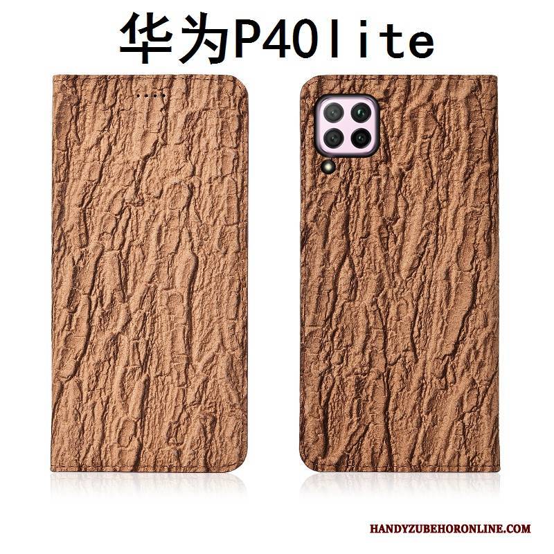 Hülle Huawei P40 Lite Weiche Grau Handyhüllen, Case Huawei P40 Lite Lederhülle Neu Anti-sturz