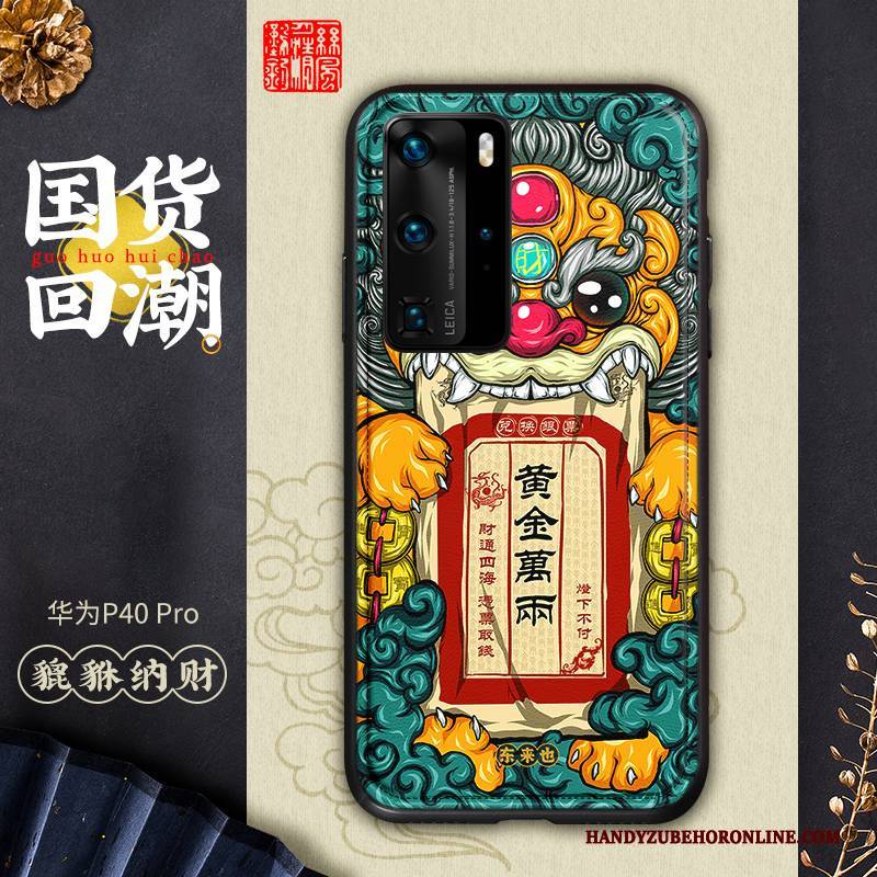 Hülle Huawei P40 Pro Farbe Persönlichkeit Handyhüllen, Case Huawei P40 Pro Leder Anti-sturz Muster