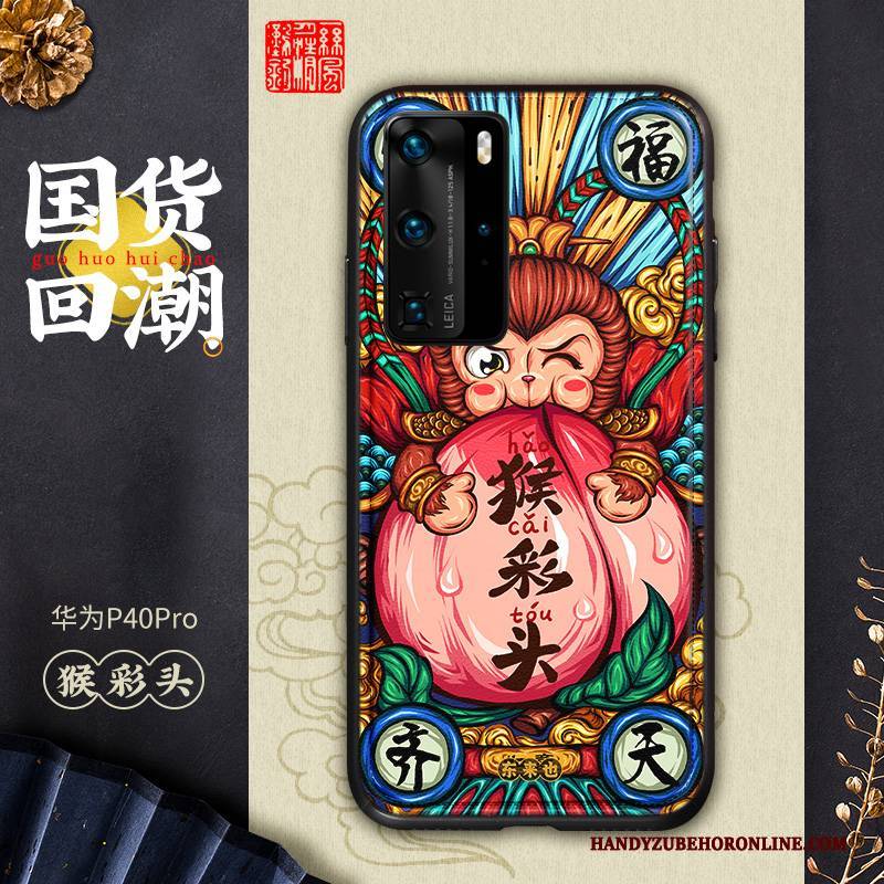 Hülle Huawei P40 Pro Farbe Persönlichkeit Handyhüllen, Case Huawei P40 Pro Leder Anti-sturz Muster