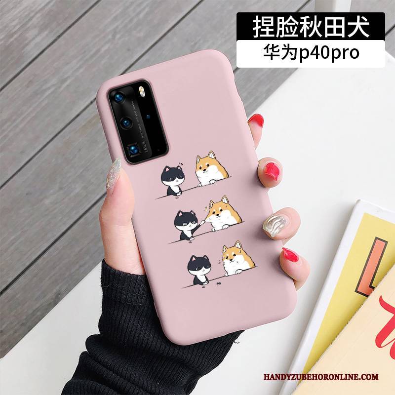 Hülle Huawei P40 Pro Karikatur Grün Nette, Case Huawei P40 Pro Silikon Hund Handyhüllen