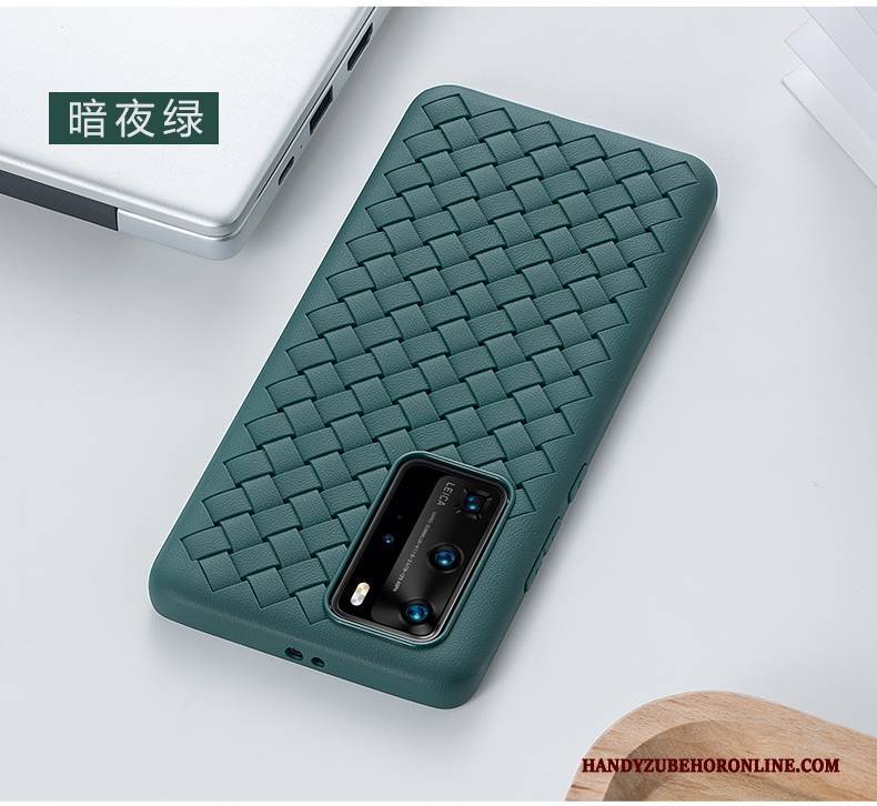 Hülle Huawei P40 Pro Leder Trend Persönlichkeit, Case Huawei P40 Pro Schutz Lila Flecht