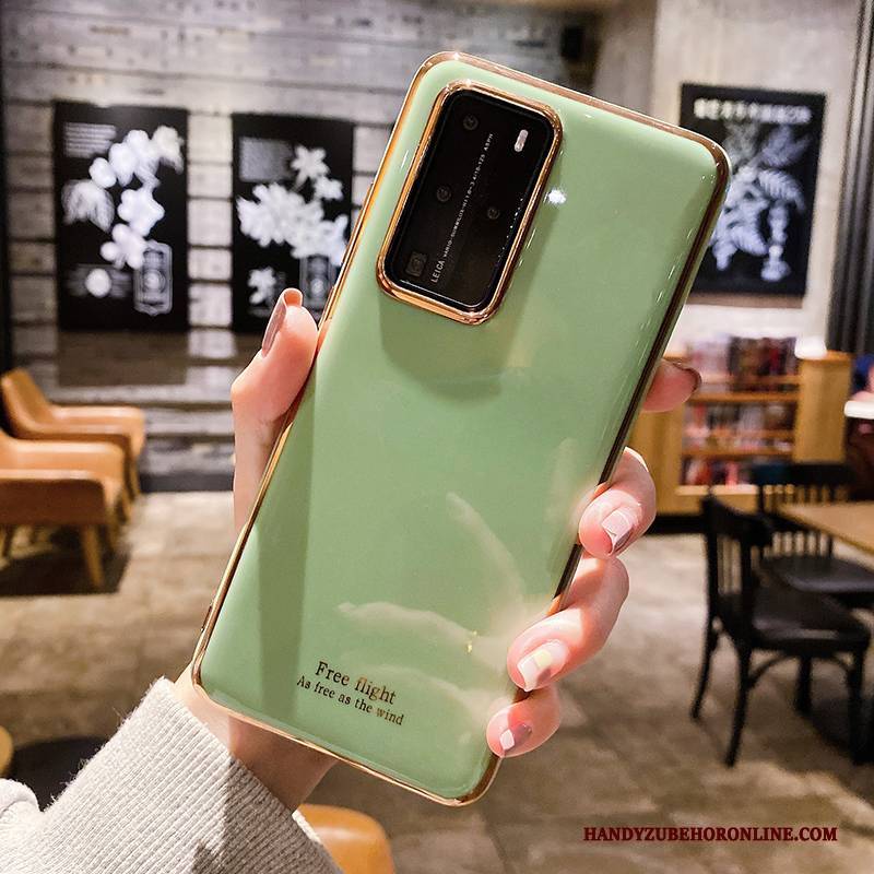 Hülle Huawei P40 Pro Schutz Handyhüllen Anti-sturz, Case Huawei P40 Pro Weiche Hellblau Pu