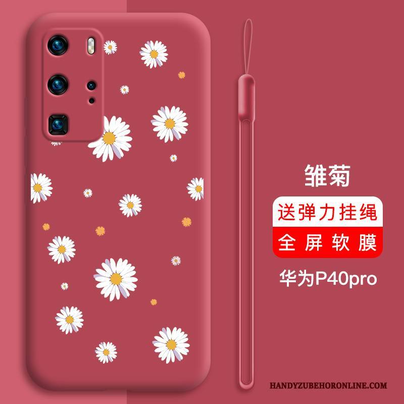 Hülle Huawei P40 Pro Schutz Nette Persönlichkeit, Case Huawei P40 Pro Karikatur Rot Anti-sturz