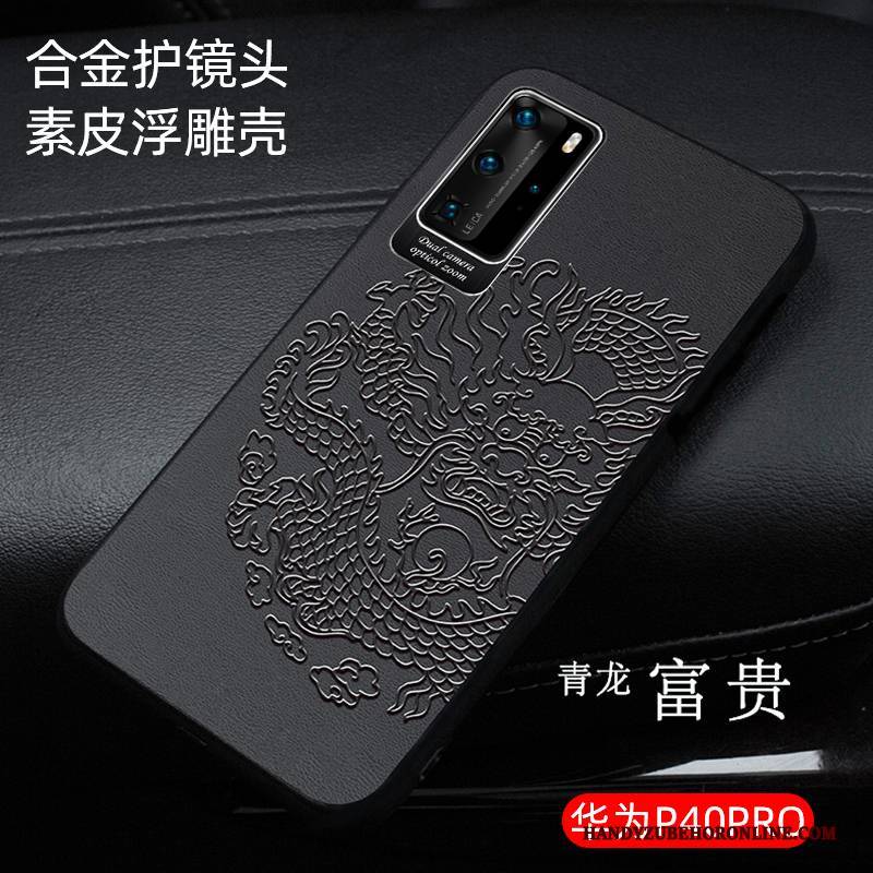 Hülle Huawei P40 Pro Schutz Trendmarke Business, Case Huawei P40 Pro Leder Schlank Handyhüllen