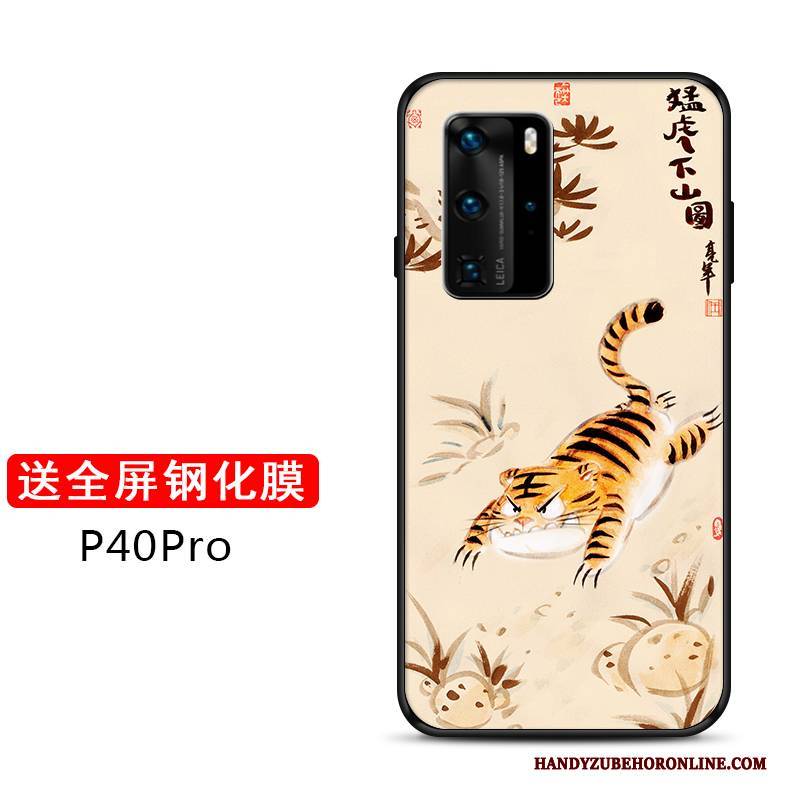 Hülle Huawei P40 Pro Silikon Anti-sturz Nette, Case Huawei P40 Pro Weiche Grün Netto Rot