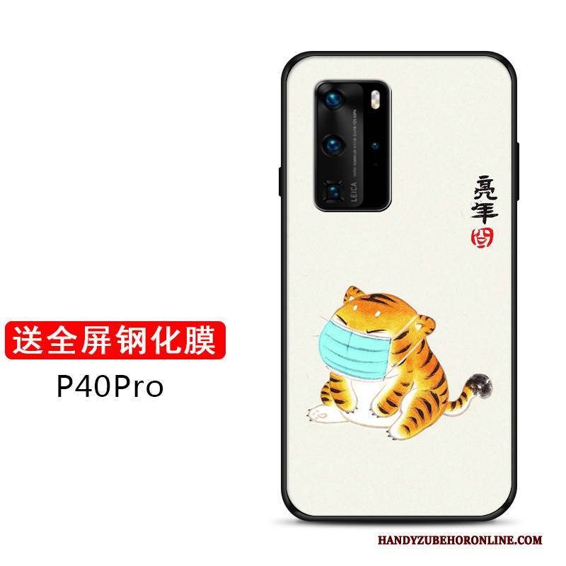 Hülle Huawei P40 Pro Silikon Anti-sturz Nette, Case Huawei P40 Pro Weiche Grün Netto Rot