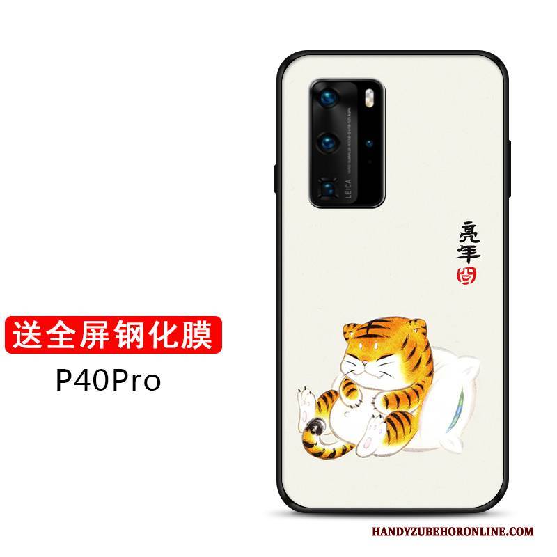 Hülle Huawei P40 Pro Silikon Anti-sturz Nette, Case Huawei P40 Pro Weiche Grün Netto Rot