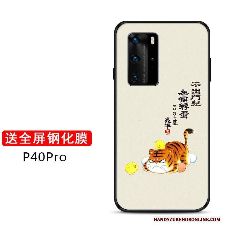 Hülle Huawei P40 Pro Silikon Anti-sturz Nette, Case Huawei P40 Pro Weiche Grün Netto Rot