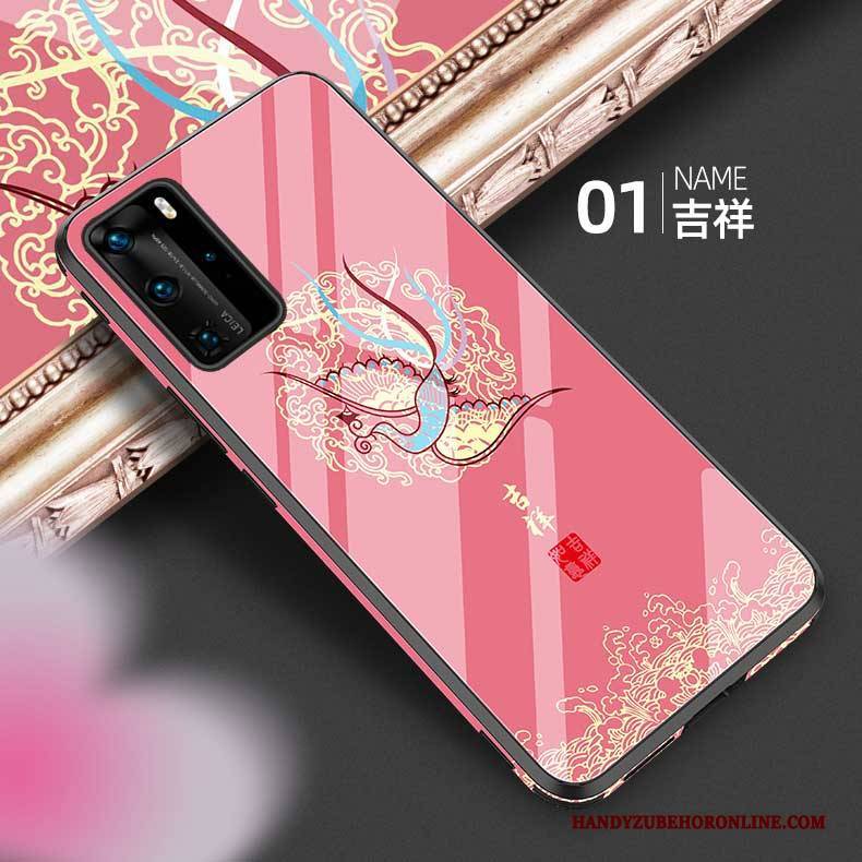 Hülle Huawei P40 Pro Silikon Glas Trendmarke, Case Huawei P40 Pro Mode Blau Neu