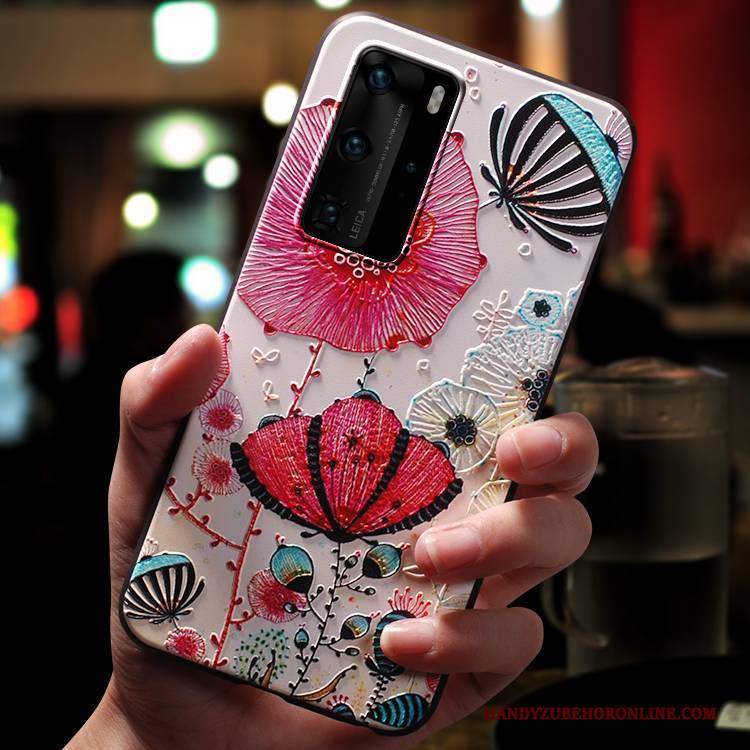 Hülle Huawei P40 Pro Silikon Schlank Nubuck, Case Huawei P40 Pro Karikatur Trendmarke Nette