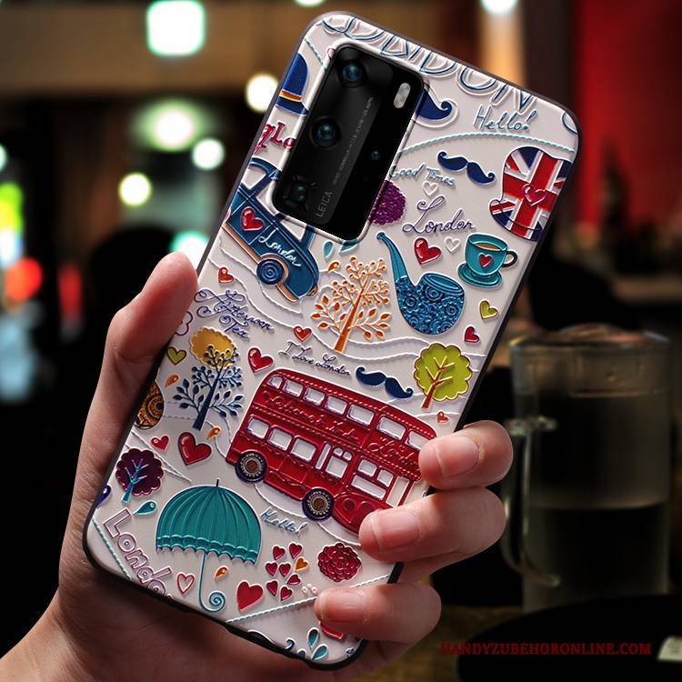 Hülle Huawei P40 Pro Silikon Schlank Nubuck, Case Huawei P40 Pro Karikatur Trendmarke Nette