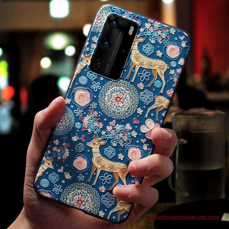 Hülle Huawei P40 Pro Silikon Schlank Nubuck, Case Huawei P40 Pro Karikatur Trendmarke Nette