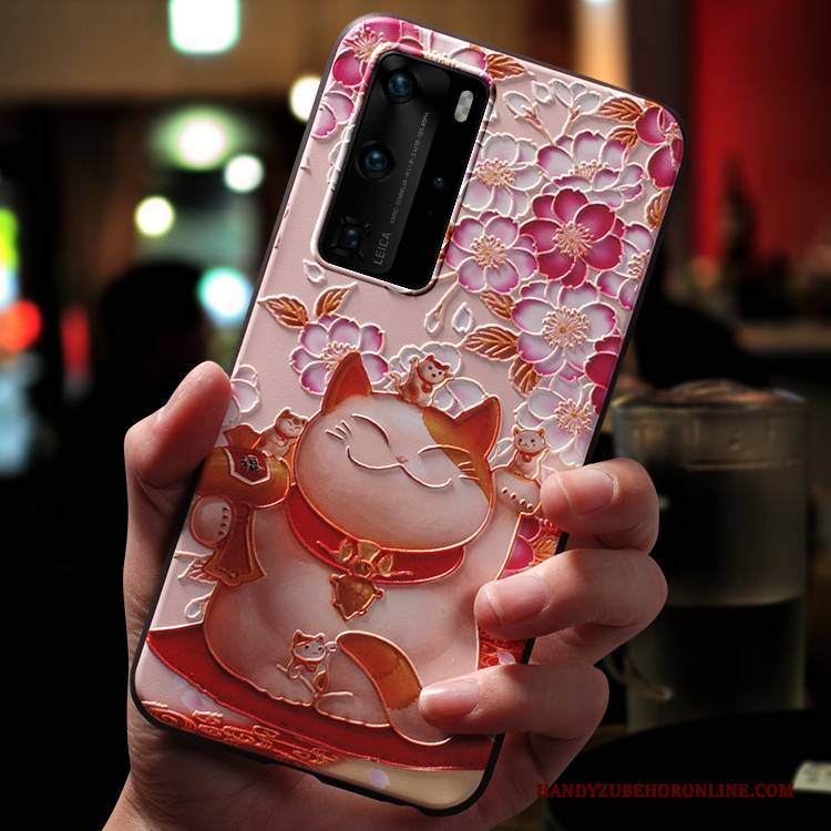 Hülle Huawei P40 Pro Silikon Schlank Nubuck, Case Huawei P40 Pro Karikatur Trendmarke Nette